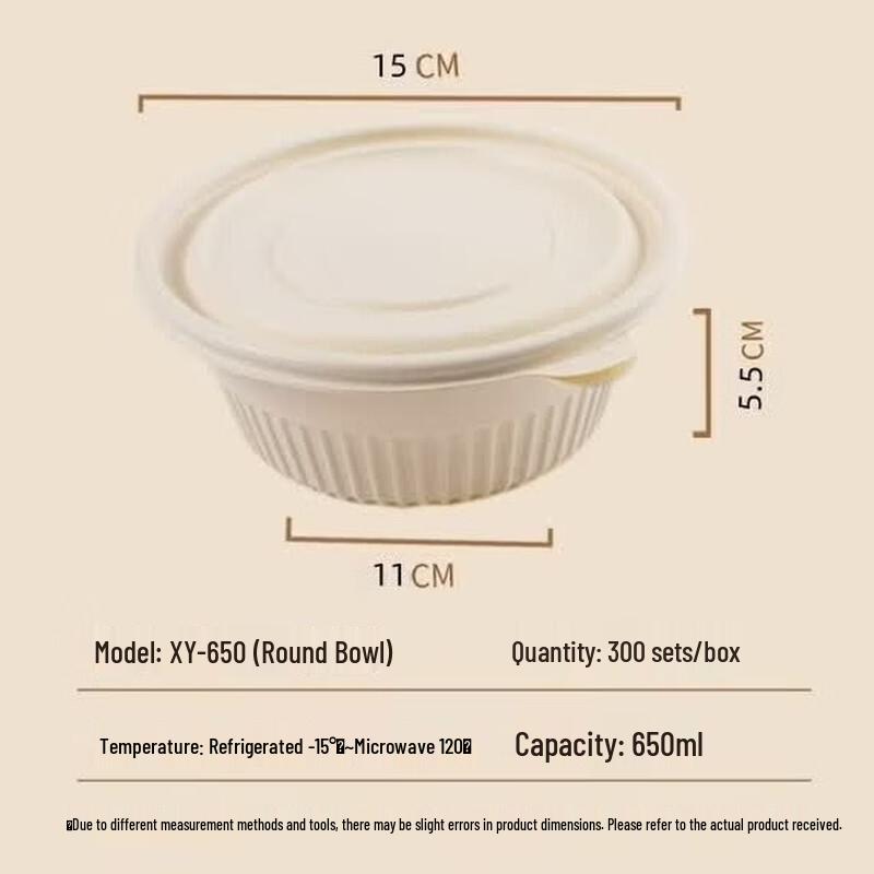 Disposable Corn Starch Round Takeaway Lunch Box