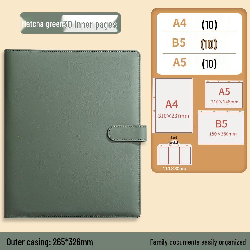 A4B5 Family Document Organizer: Loose-leaf Binder for Tickets, Certificates, Pregnancy & Postpartum Check-up File Management