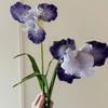 1pc Purple Artifical Iris Flower PU Elegance for Home Decor Room Wedding Party Realistic Dining Table Floral Arrangements Spring