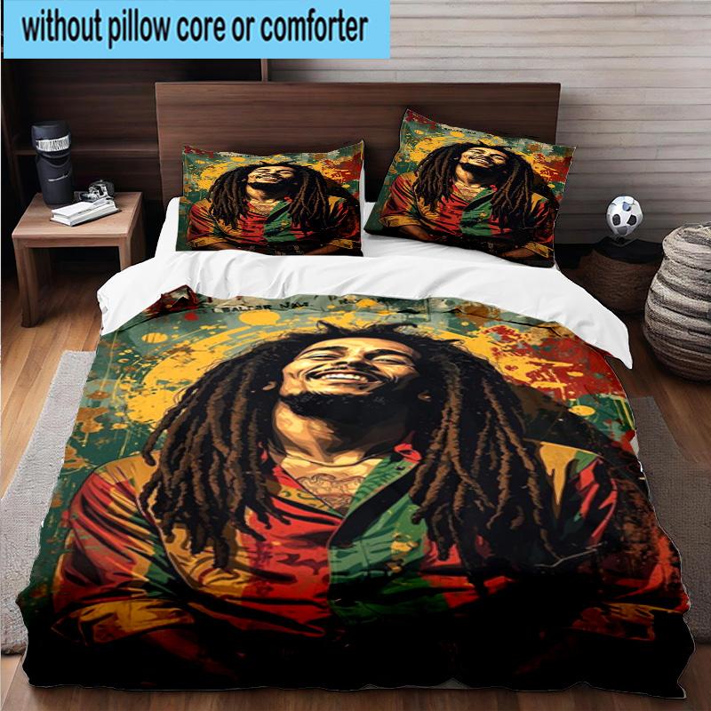 Bob Music Vibrant Art 3pcs Bedding,Including 1pc Duvet Cover And 2pcs Pillowcases Perfect for Christmas,Ideal for Bedroom, Dormitory