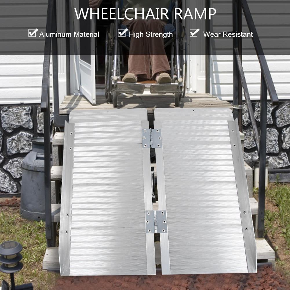 Folding Portable Wheelchair Ramp Aluminum Mobility Scooter Carrier Rack With Handle