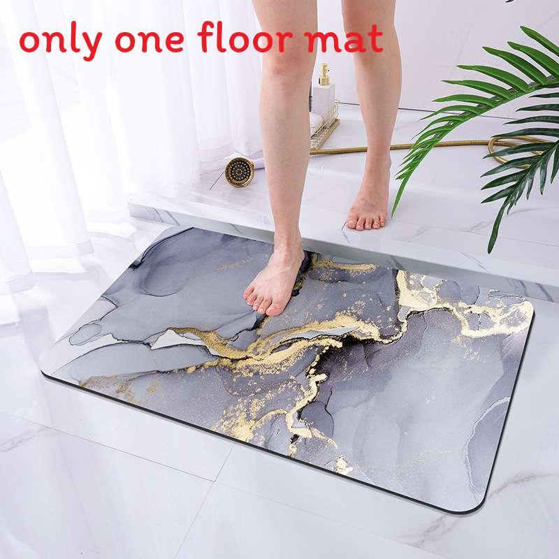 Marble Diatomaceous Bathroom Mat With Quick Drying And Non Slip Function For Home Decor