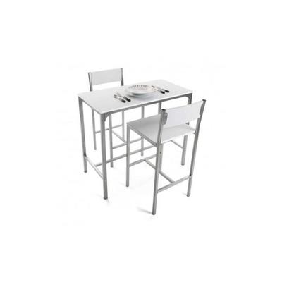 Dining Table Set - VERSA - Helena - 3 Pieces - Wood and Metal - White