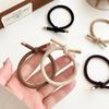 10pcs Neutral Tone Knotted Hair Ties Set Elastic Ponytail Holders with Golden Tips for Women Daily Use