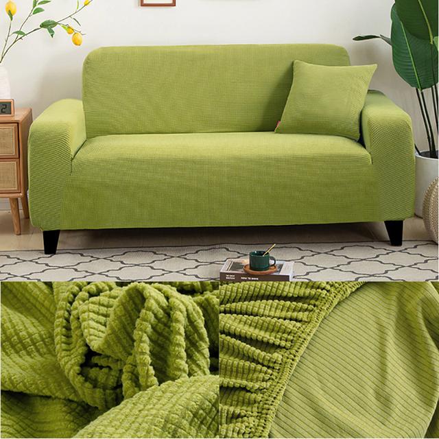 

Sofa Cover For Living Room Thick Elastic Polar Fleece Cover For Sofa Couch Armchair 1 2 3 4 Seat L Shaped Corner Sofa Cover for Home 1 SEAT (90-130CM) зелёный