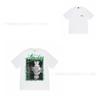 [2] American trendy brand short-sleeved t-shirt black and white collection printed short-sleeved t-shirt casual couple men and women of the same style