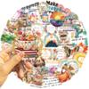 50 Pieces Cartoon Inspirational Phrase Sticker Pack - Waterproof Clear PET Decals for Journal, Guitar & Notebook Decoration