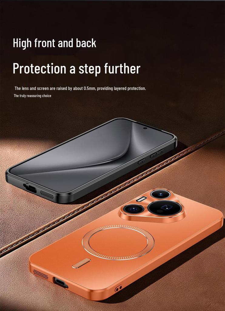 Magnetic Absorption Case for Huawei P80/P90 Pro, Metal Lens Protection, Drop-Proof, Trendy Design