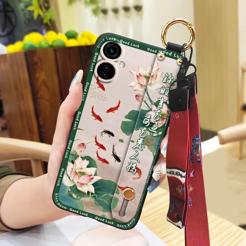 Wristband Dirt-resistant Phone Case For Tecno Camon19/19Pro 4G Silicone Waterproof Shockproof Protective Elderly lady