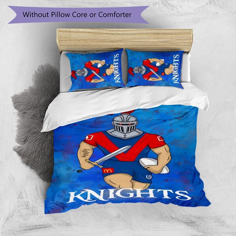 Knights 3pcs Bedding Set Duvet Cover Closure Includes 1 Duvet Cover & 2 Pillowcases for All Seasons Bedroom Home Dorm Decor