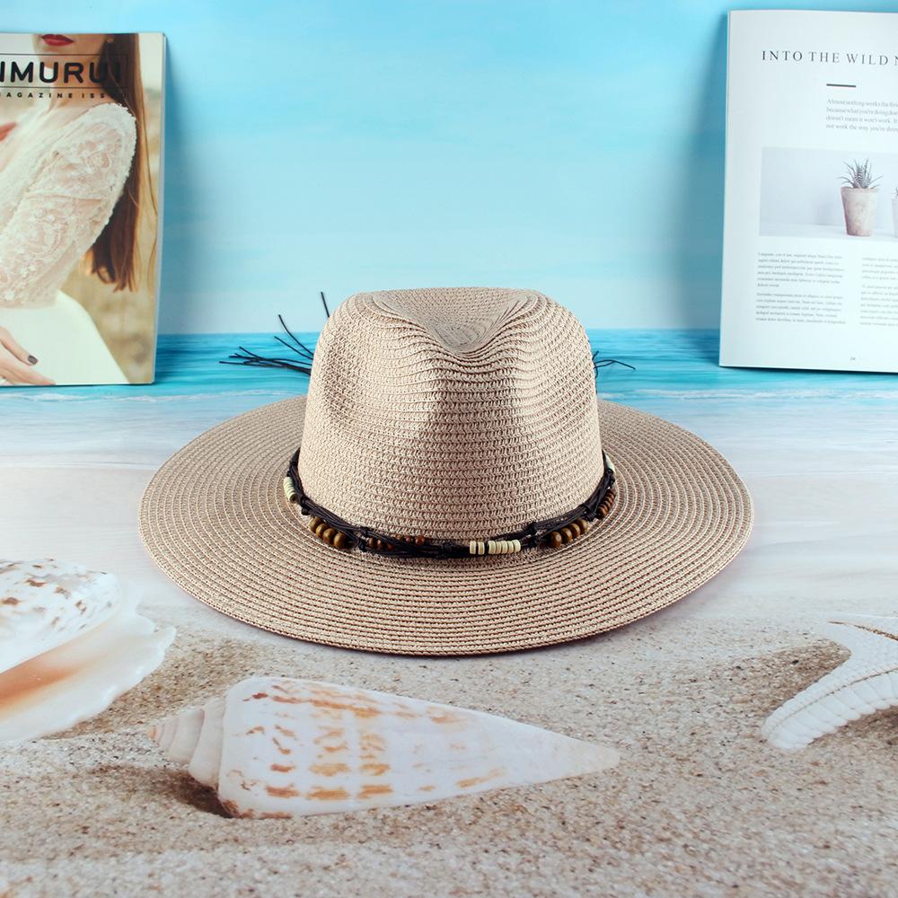 Spring and summer new women's straw hat Panama jazz top hat sun hat travel sun protection hat European and American top hat