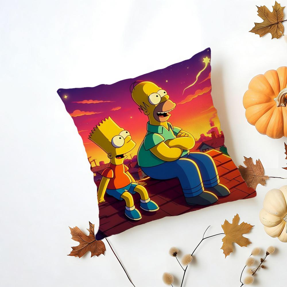 Simpsons La peliculaLos Cushion Cover Iceland Washable Linen Soft for Daily Sofa Bed Home Room Decor