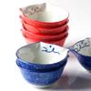 Set of 2pcs Cartoon Cat Bowl Ceramic Rice Bowl Kitty Dessert Bowl Chinese Cuisine Dipping Bowl Ramekin 4.5 Inch