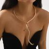 Tooxika Twisted Snake Niche Design Personalised Collar Bracelet Trendy Hip Hop Style Collarbone Chain Accessories