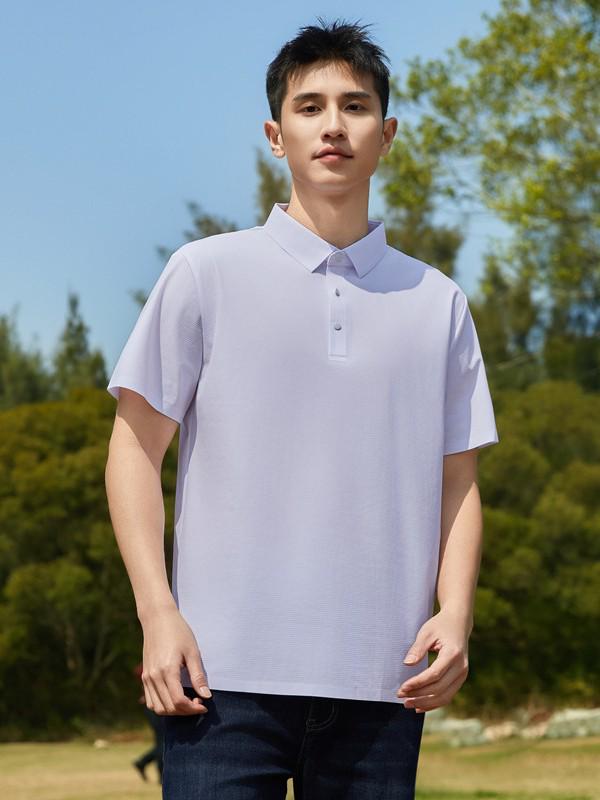 Unisex Summer Ice Silk Polo Shirt, Short Sleeve, Elastic Business-Casual, Custom Logo Option