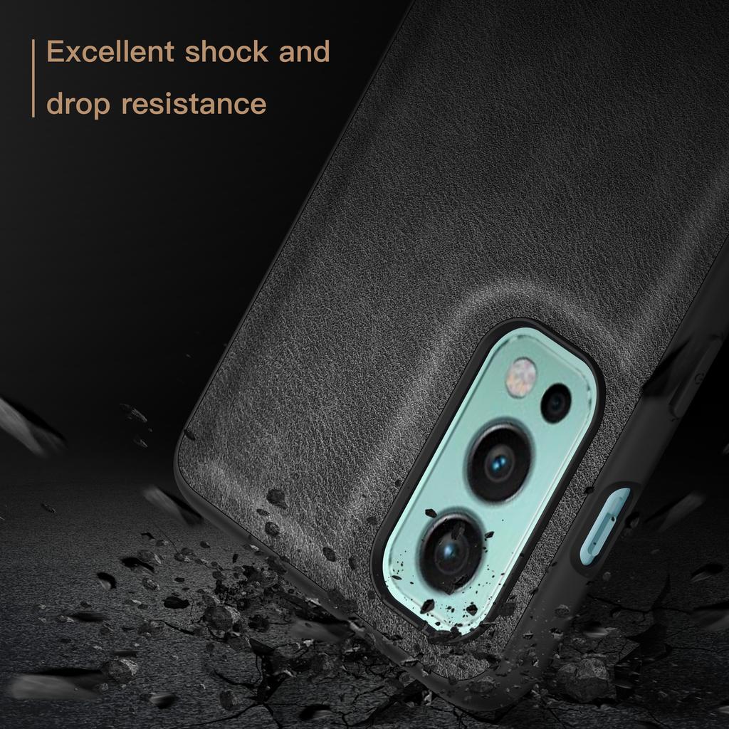 Für OnePlus Nord 2 5G PU-Leder+TPU+PC Handyhülle Retro Textur Sturzsichere Abdeckung