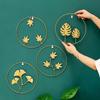 Creative Fashion Nordic 24cm Iron Wall Hanging Ornament Gold Picture Frame Ginkgo Leaf Palm Tree Wall Background Decor Room Home