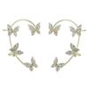 Women Butterfly Earrings Fashion Zircon Ear Hook Clip-On Cartilage Non-Pierced Earrings