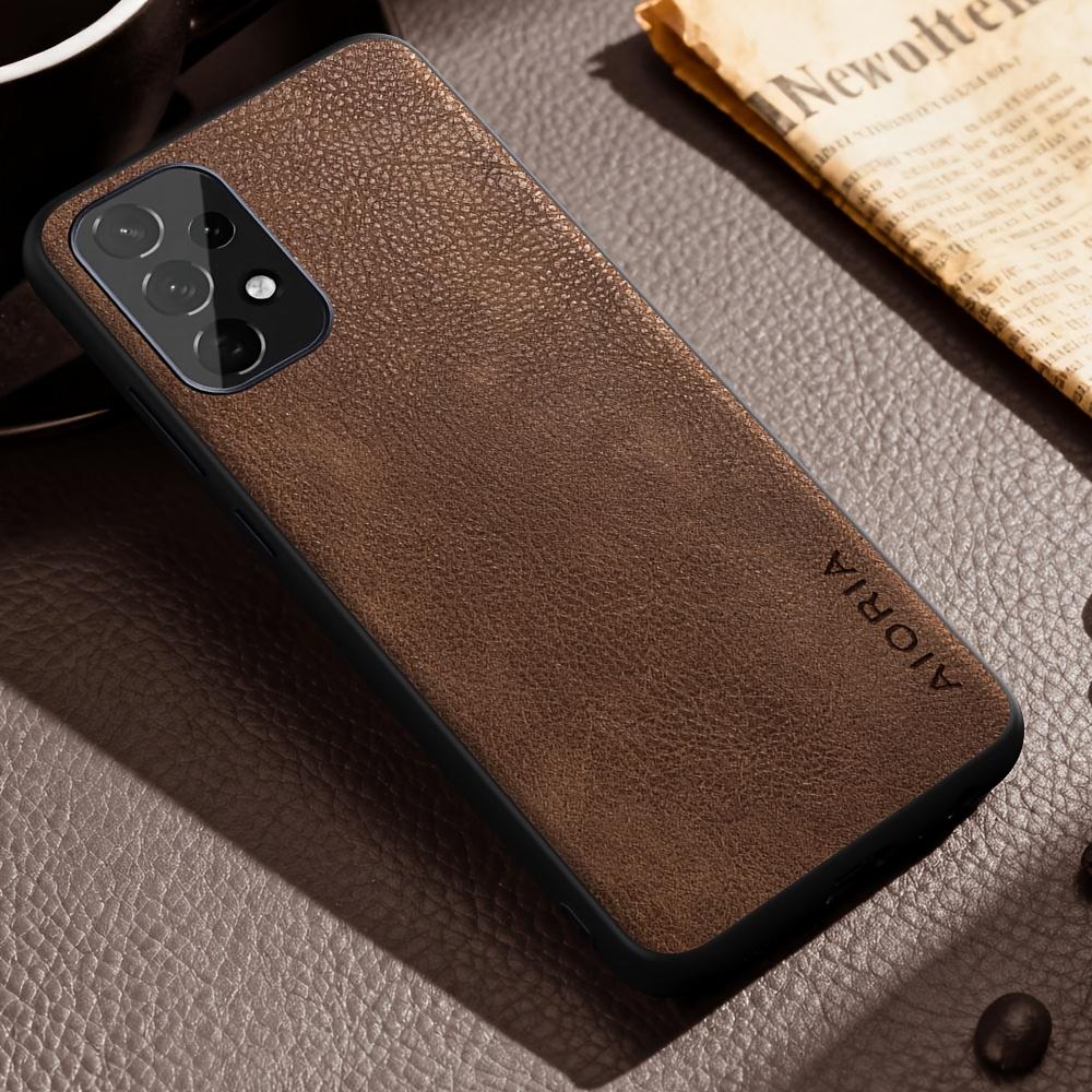 Luxury Case for Samsung Galaxy A13 A23 A33 A53 A73 5G 4G Retro Fashion Natural Texture Solid Color Anti-fingerprints Synthetic Leather Precise