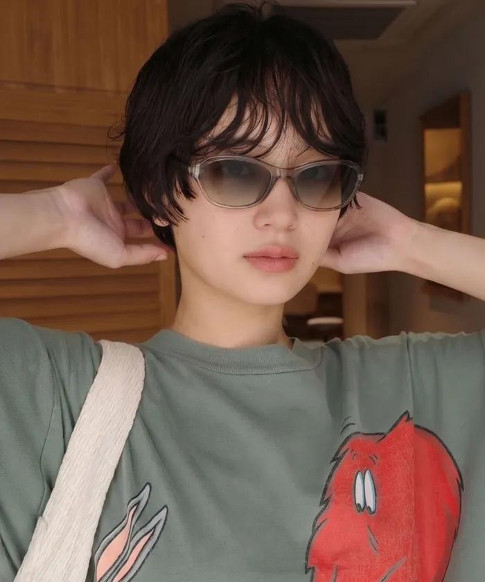 Retro Cat-Eye Oval Sunglasses(Beige)