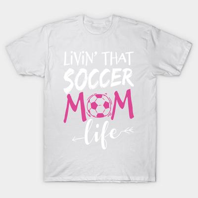 Koszulka damska Livin That Soccer Mama Life Team Sport Harajuku Print Kawaii Tshirt letnia koszulka damska z krótkim rękawem Top Tee