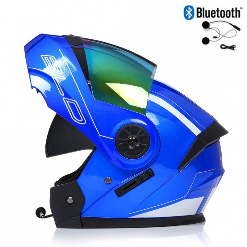 BLD Electric Bicycle Helmet Motorcycle Full Double Lens Exposed Universal Riding All Seasons