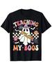 Teaching My Boos Teacher Cute Ghost Groovy Teacher Halloween T-Shirt