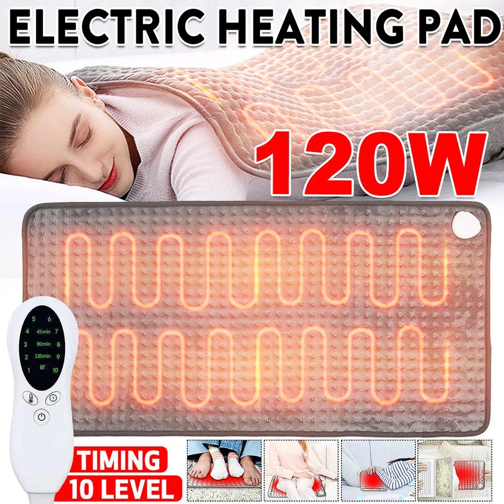 120W 10 Level Electric Heating Pad Timer for Shoulder Neck Back Spine Leg Pain Relief Wrap Temp Heater Pad 43x84cm