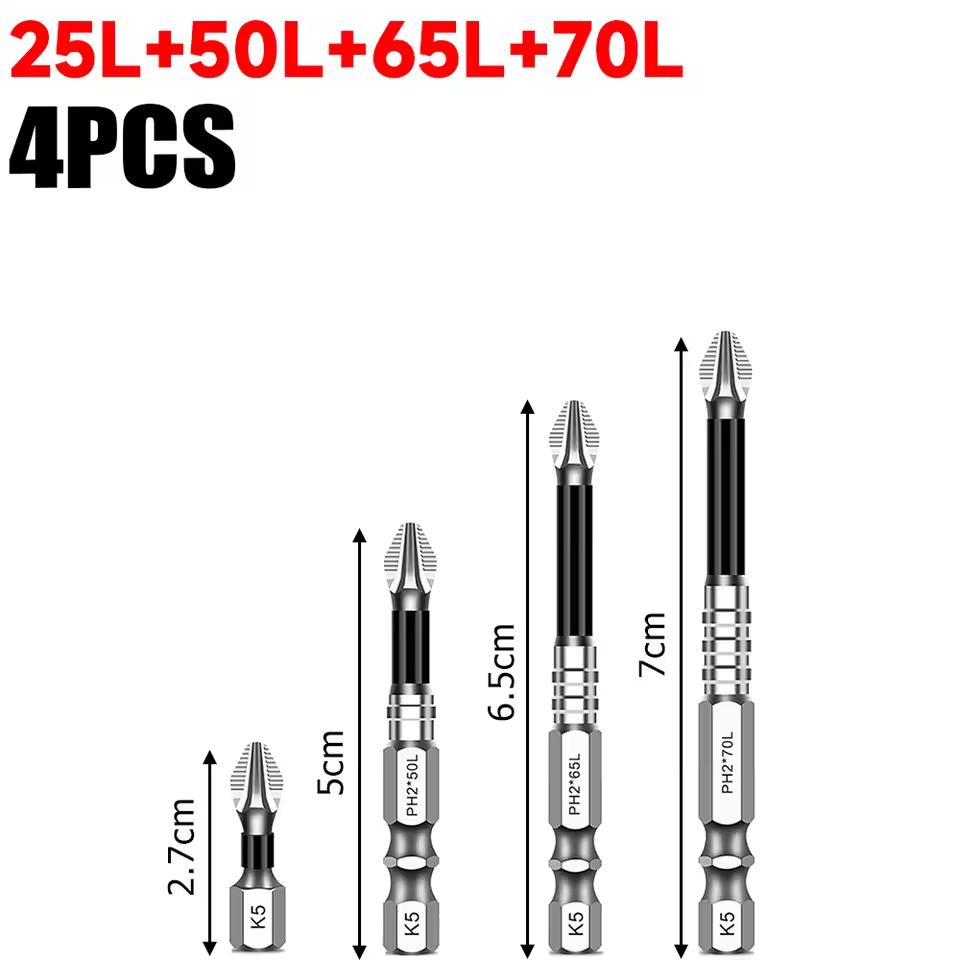 K5 Anti slip Screwdriver Head S2 Strong Magnetic 5A Black Cross Screwdriver Head Hand Drill Electric Screwdriver