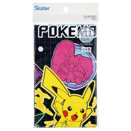 Skater Kids' Lunch Cloth, 43x43cm, Made in Japan, Pokemon Design, Size 25, Boys, KB4
