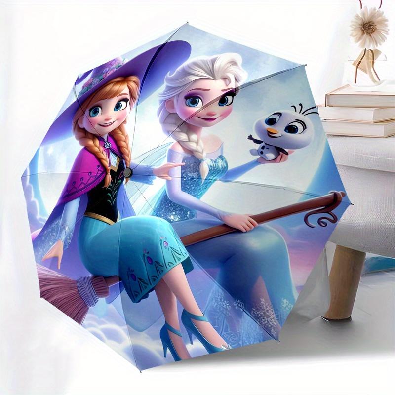 Anna,Elsa Automatic Umbrella - Tri-fold Portable Umbrella, Best Holiday Gift for Men and Women, Durable Iron Frame, Playful Design, Sturdy a