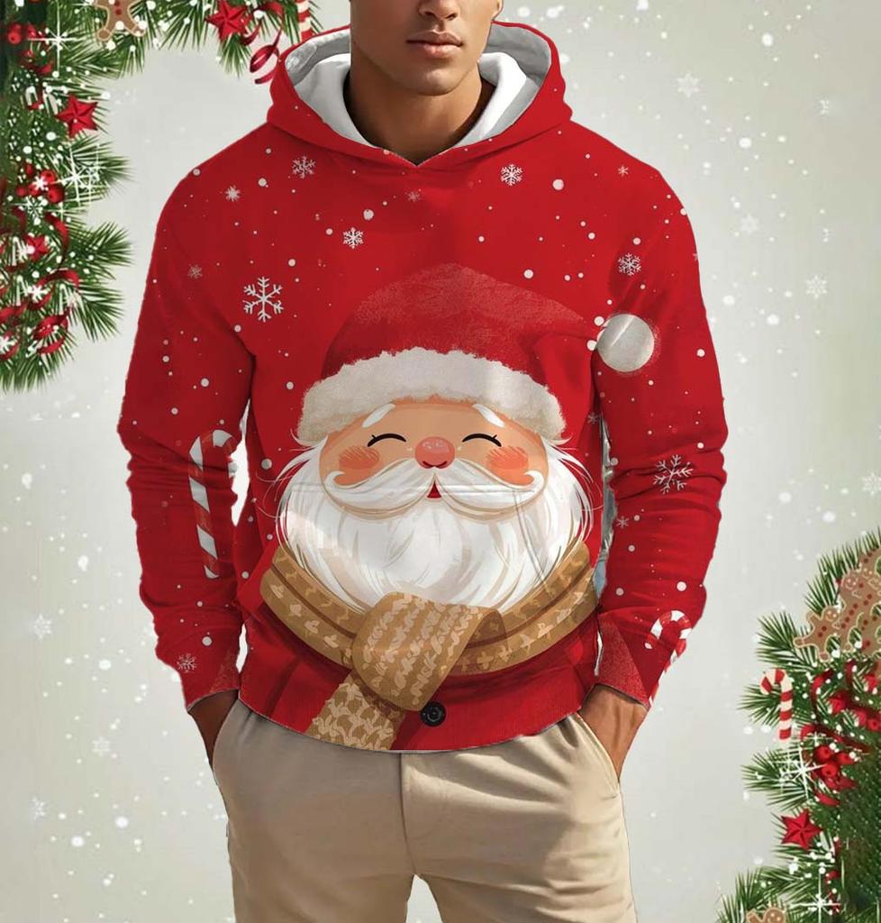 2026 Christmas Santa Claus 3D Printed Hoodies For Men Clothes Hoodie Sweatshirts Fashion Santa Claus Festival Cosplay Tops