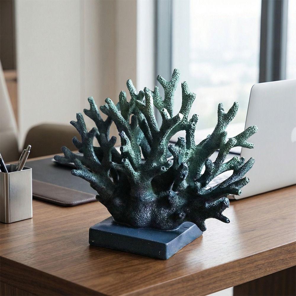 Colorful Artificial Coral Statue Realistic Desktop Coral Sculpture Aquarium Decoration