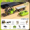 1:64 Mini Remote Control Alloy Excavator Truck Forklift with Trailer Worktop  Bluetooth 2.4GHz RC Car Child's Toy Holiday Gifts