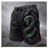 Dark Skull Snake Ghost Demon Training Muay Thai Kickboxing Boxing MMA Shorts Unisex Gym Fitness Workout Quick Dry Print Elastic Waist