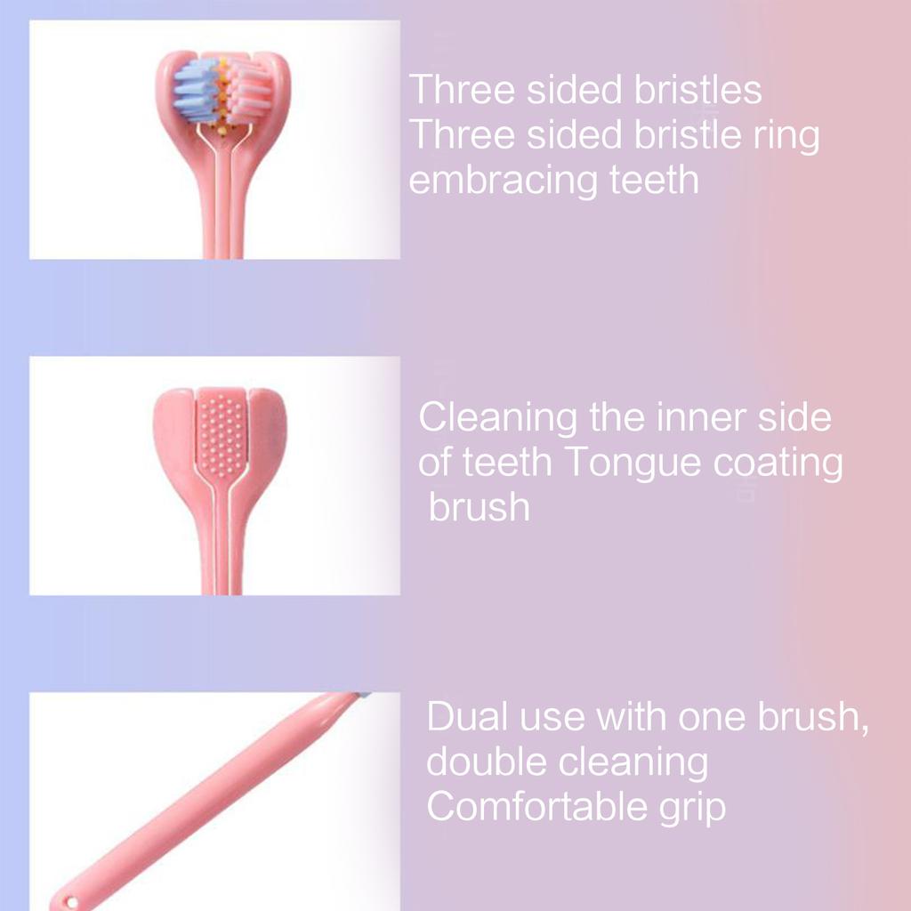 3 Sided Autism Toothbrush Adult Soft BristlesToothbrush Soft Gentle Cleans Each Tooth to Completely Cover The Toothbrush