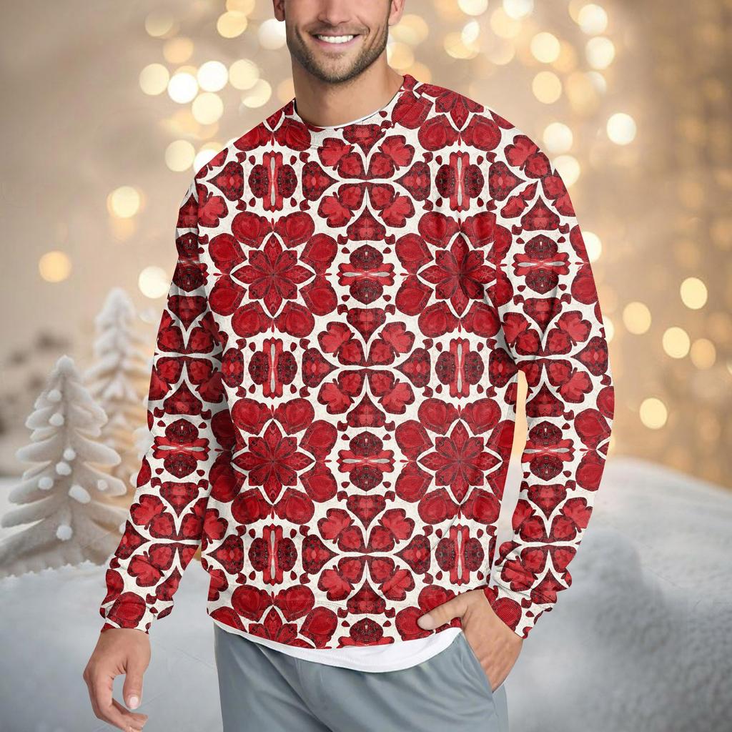 Pánská ležérní móda Pohodlný valentýnský svetr přes hlavu Mikina