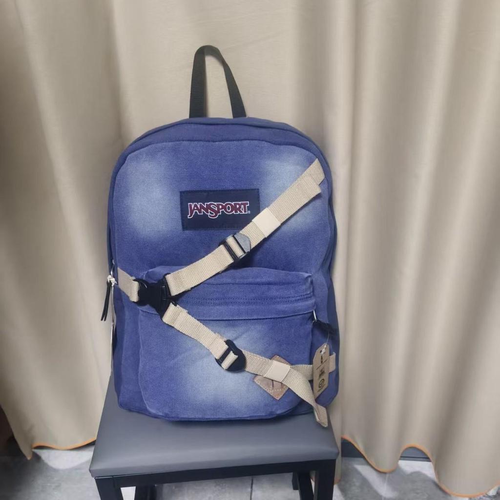 JanSport Unisex Denim Rucksack: Große Kapazität Laptop- und Schultasche für Reisen