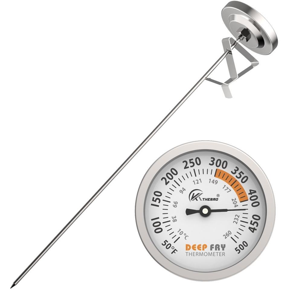 304 Stainless Steel Deep Fry Thermometer Large Dial Barbecue Thermometer  Cooking