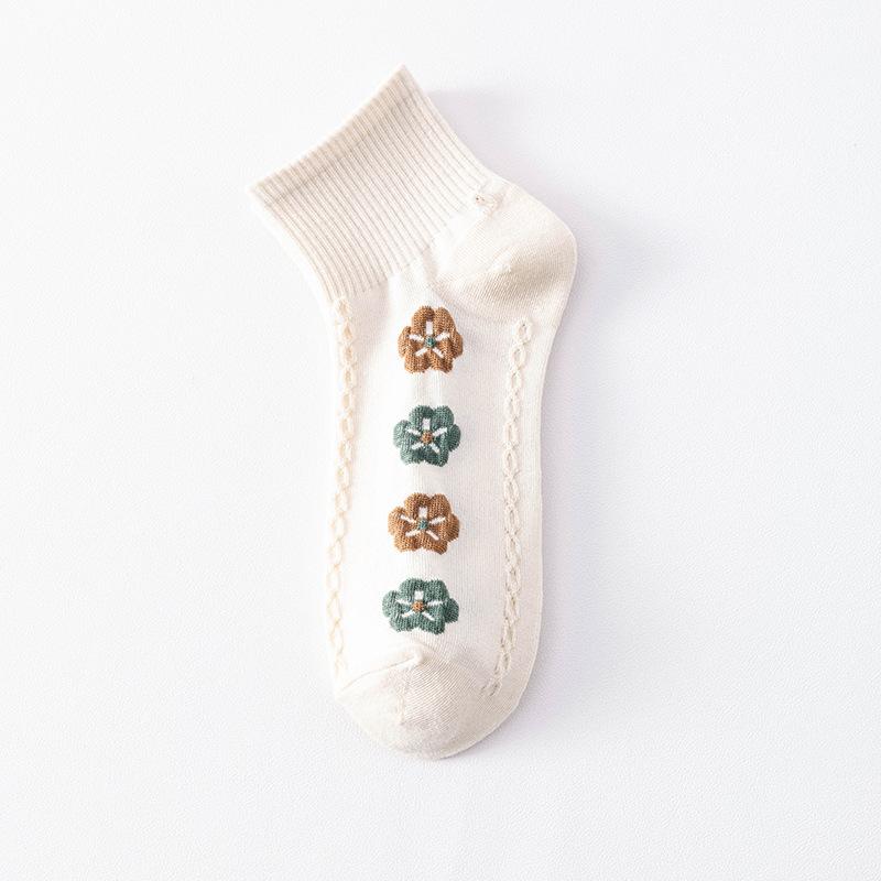 Women's Short Socks, Spring and Autumn Cotton Socks, Boneless, Deodorizing, Sweat-absorbing, Shallow Sports Socks, Summer Thin Boat Socks
