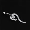 Women'S Belly Button Navel Ring Silver Snake Body Piercing Jewelry