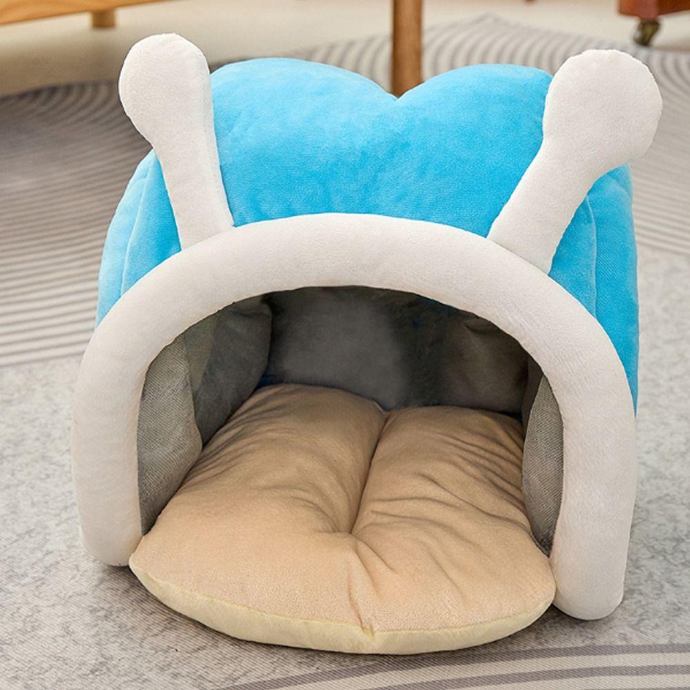 Warm Cat Bed Tent Snail Shape Cat Sleeping Bag Pet Mat Kitten Cave Winter