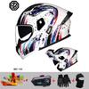 Casco modulare da motocicletta professionale da corsa 2024, materiale ABS, doppia lente, Bluetooth, certificazione DOT