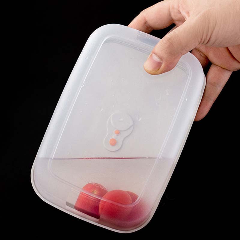 3 Packs Fresh-keeping Box Household Refrigerator Organizer Vegetable Fruit Storage Box Microwaved Heating Food Storage Portable Sealed Lunch Box