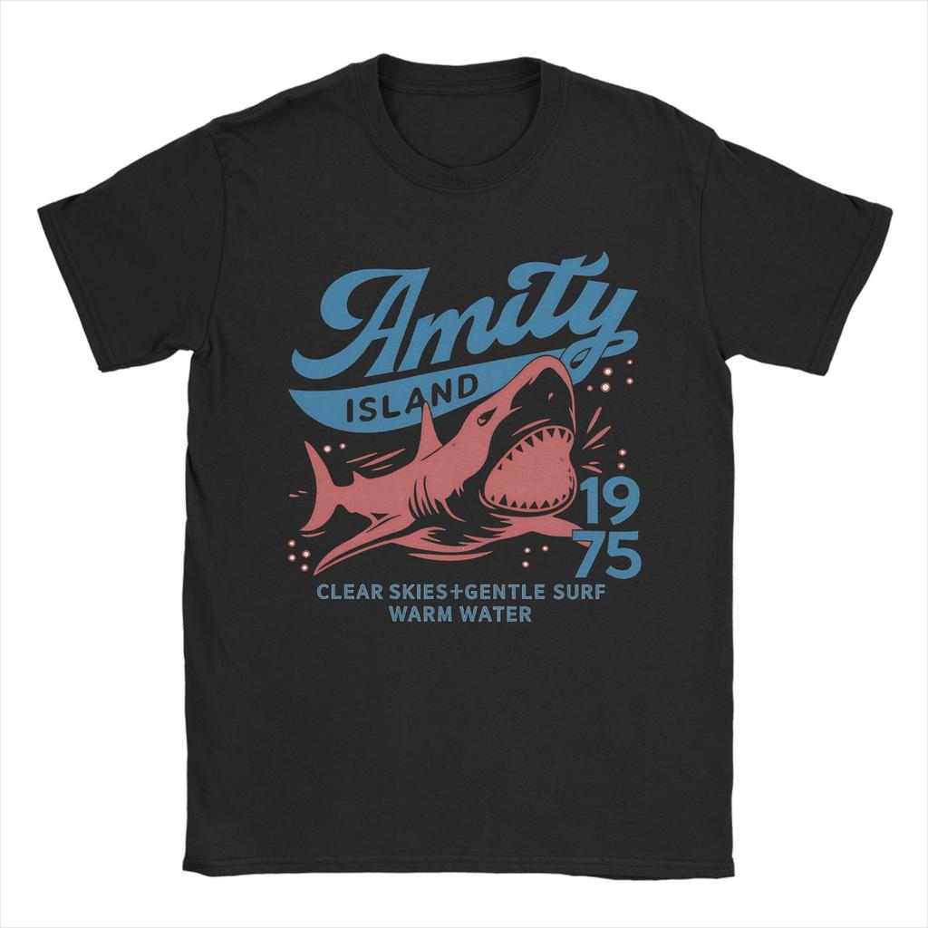 Unisex Women Graphic Printing Jaws Amity Island 1975 Movie Tee T Shirt Pure Cotton Tshirts Clothing