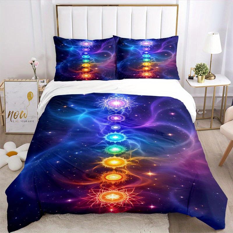 3Pcs Chakra Balance Printed Bedding Set, Breathable And Soft,(Includes 1 Duvet Cover And 2 Pillowcases, Quilt Not Included) Yy250815208