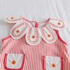 Summer Girls Embroidered Striped Vest And Shorts Set Toddler Baby Fashionable Casual Two Piece Outfit For Little Kids