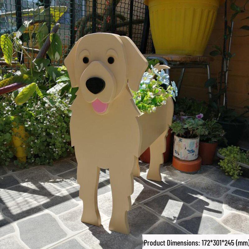 Garden Art Dog and Cat Flower Pot Set