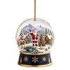 Hanging Holiday Decorations Christmas Crystal Ball Style Pendant with Rope, 2D Flat Acrylic Theme Pattern Decor Ornament for Tree Decoration