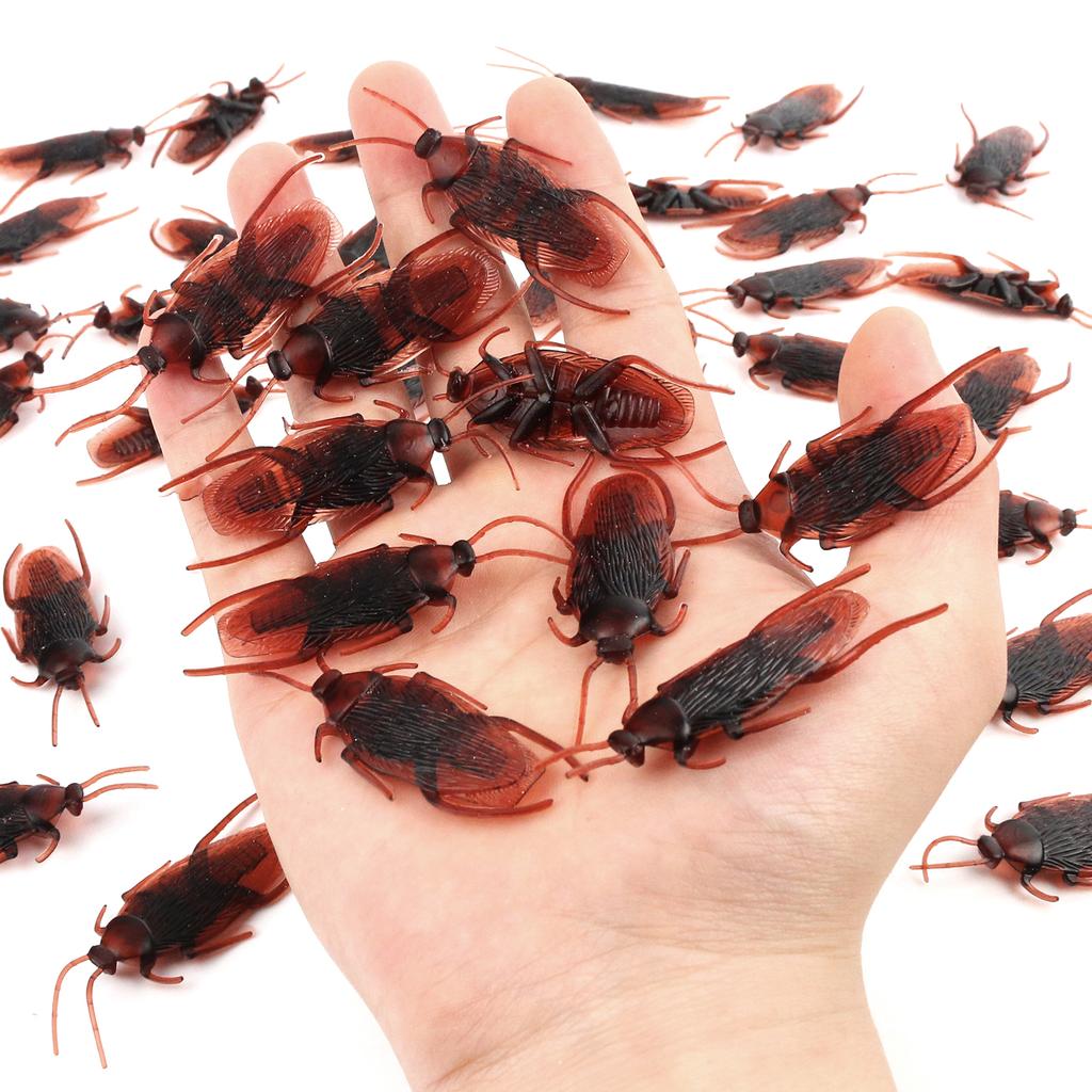 50Pcs Realistic Fake Cockroaches, Pranks, Perfect For Halloween Projects, Prank Toys